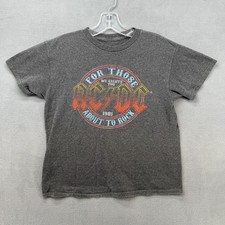 AC/DC T-Shirt Unisex Medium Heather Gray For Those About to Rock Graphic Tee