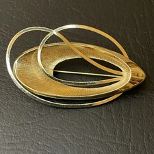 Vintage EMMONS Signed 1960's Modernistic Gold Tone Brooch