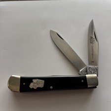 Vintage Germany Buck Creek Trapper Knife Trucker Overweight Underpaid Unused #90