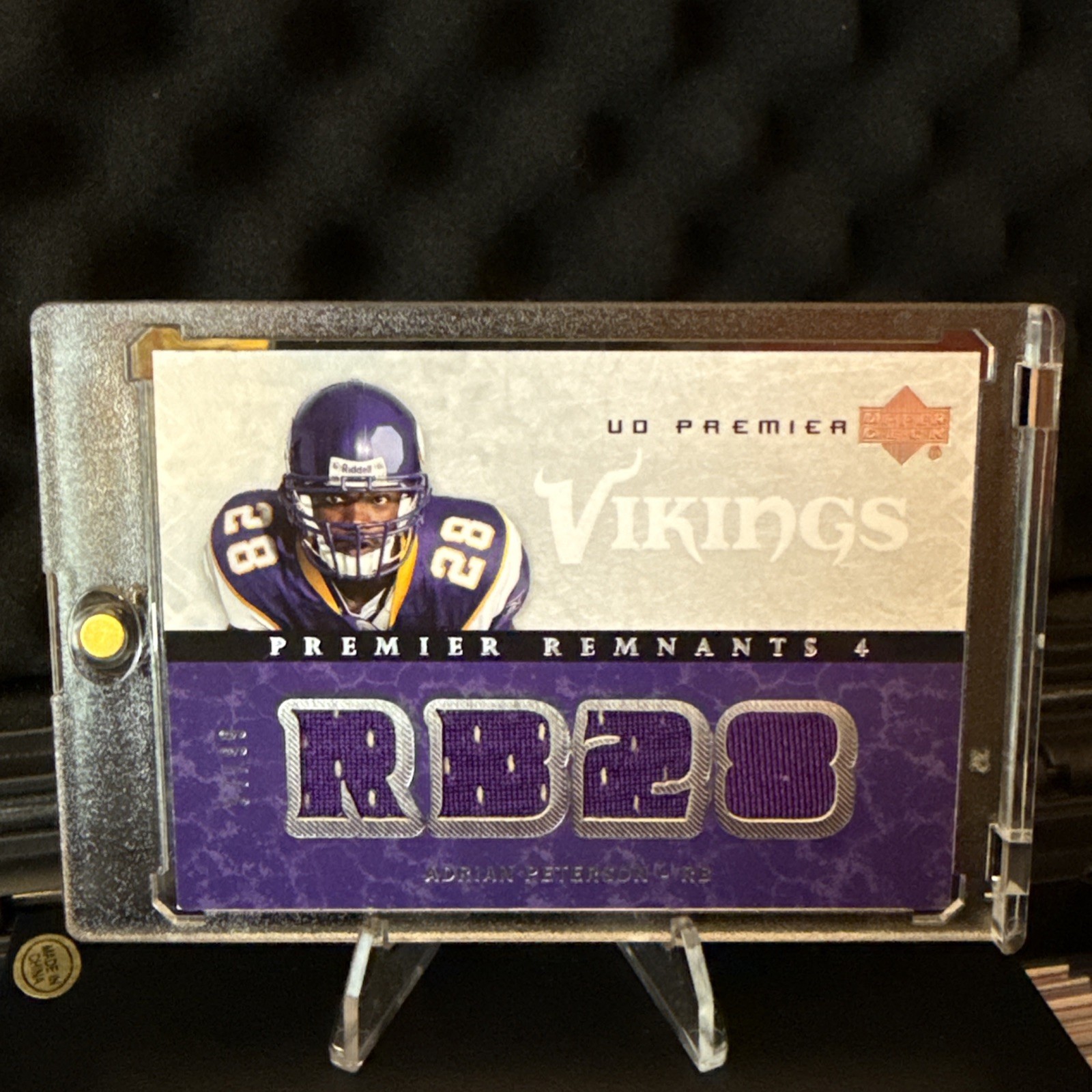 Adrian Peterson Upper Deck Premier Remnants Quad Autograph #PR4AP Base