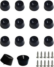 20 PCS Black Rubber Feet Pad with Stainless Screws, Non Slip Rubber Bumper Feet,