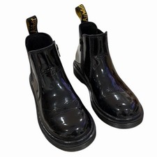 Dr. Martens 2976 JUNIOR Kids Patent Leather Chelsea Boots Black US 3