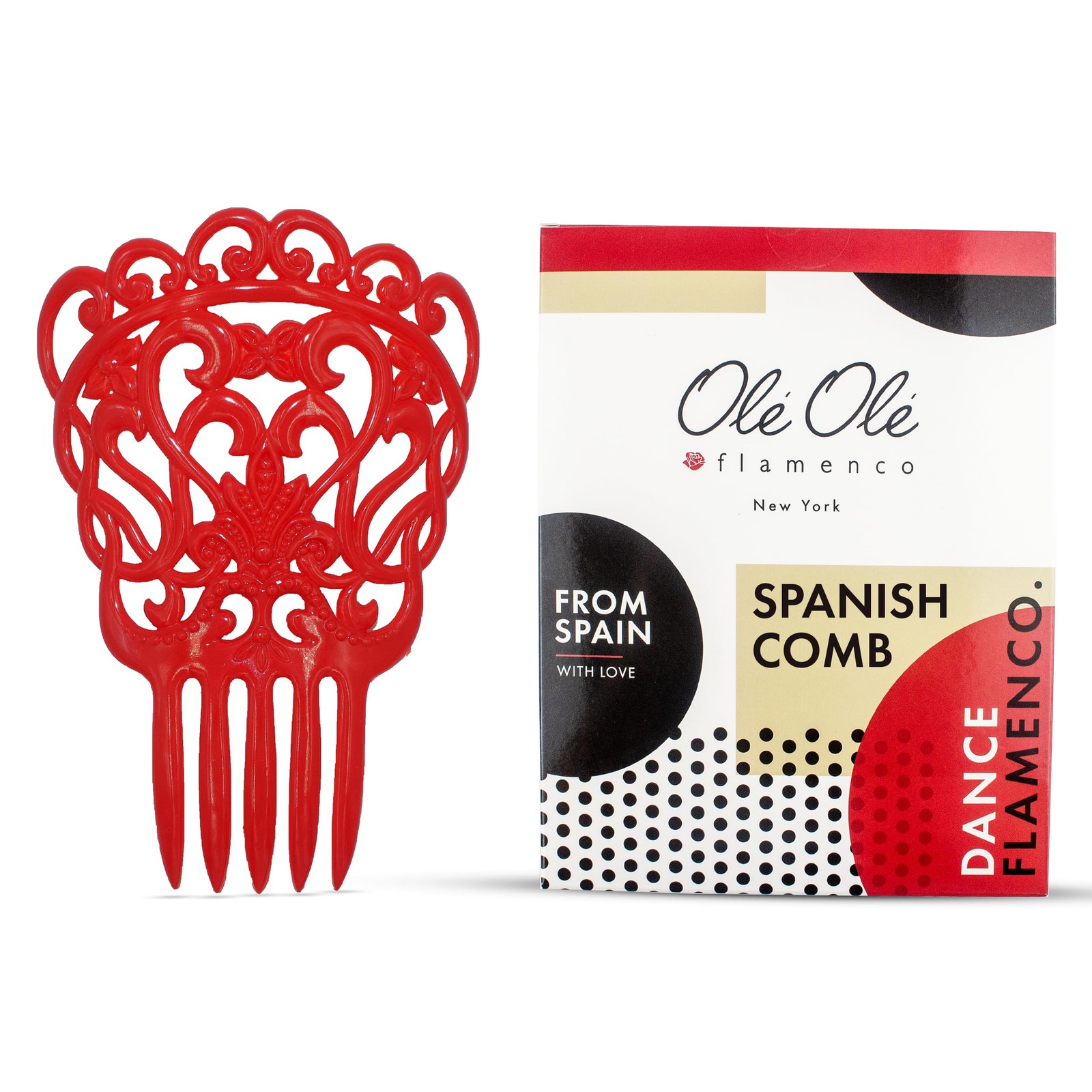 Peine de pelo español para bailarines - Peine flamenco ornamental con escudo alto - Tr...