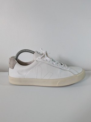 Veja Esplar weiße Leder Turnschuhe Herren UK 7 Lifestyle Schuh sehr guter Zustand