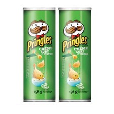 Pringles Sour Cream  Onion Potato Chips, 156g/5.5oz, 2 Pack