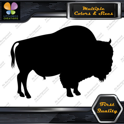 Buffalo Bison Standing Silhouette Bull Wild Animals Hunt Decals Stickers Vinyl