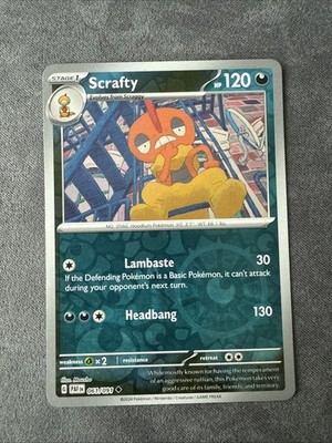 Scrafty 061/091 SV: Paldean Fates Reverse Holo
