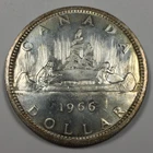 1966 Canada 1 80% Silver Dollar - Mint State (MS) KM#64 0.6 ASW - 8238-SF