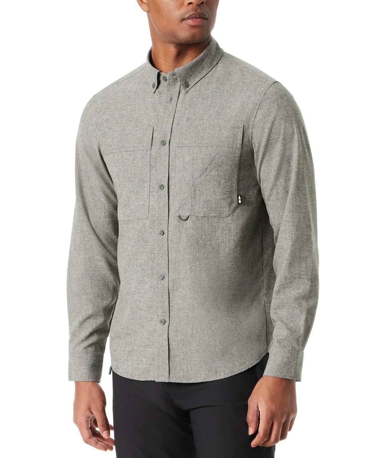 Bass Outdoor Flannel Shirt Mens Medium Heathered Deep Depth Button-Down FTS55