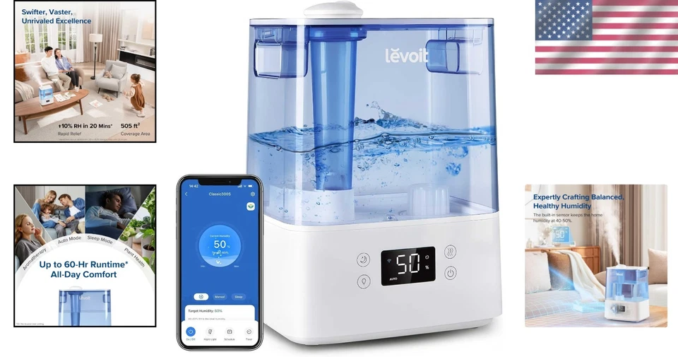 Extra Large Tank Smart Humidifier, Essential Oil Diffuser - Image 2 of 4