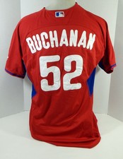 2014-15 Philadelphia Phillies David Buchanan #52 Game Used Red Jersey ST BP 48 0