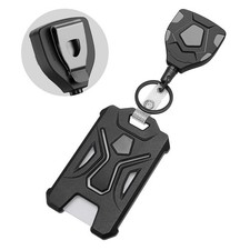 Heavy Duty Vertical Badge Holder, 5 Card Slot, Clear Window, 2 Pack