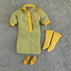 Vintage 1968 Barbie "Snap Dash" Outfit #1824 Green Dress, Yellow Socks & Shoes