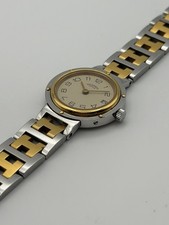 Montre Hermès Clipper Pour Femme en Acier Et Acier Plaqué Or Boîtier 24mm