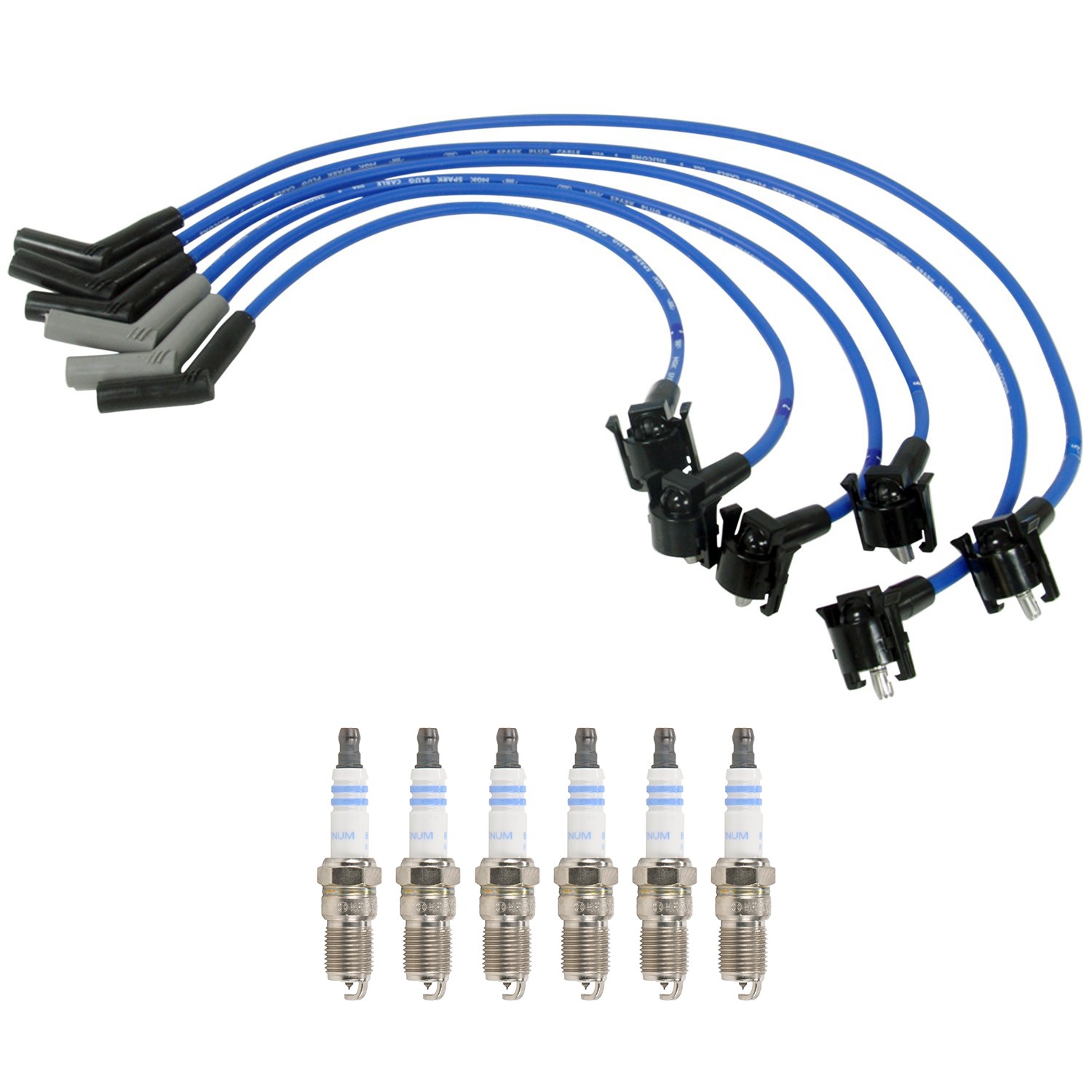 NGK Wire Set  Bosch 6 Platinum Spark Plugs Kit for Mazda B3000 Ranger 3.0L V6