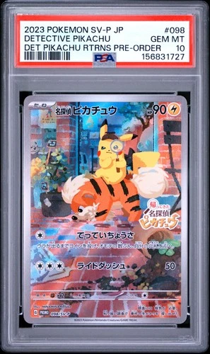 2023 POKEMON JAPANESE SV-P PROMO #098 DETECTIVE PIKACHU PSA 10