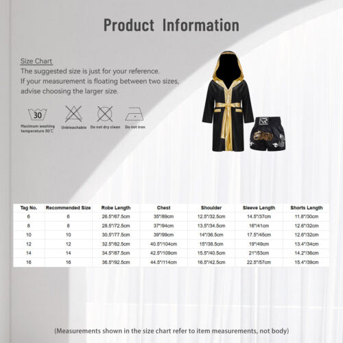 Kids Boys Robe+Shorts Side Split Costume Stage Performance Boxing Outfit Soft - Picture 54 of 87