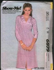 6879 Vintage McCalls Sewing Pattern Misses Back Zippered Dress UNCUT OOP 10-14