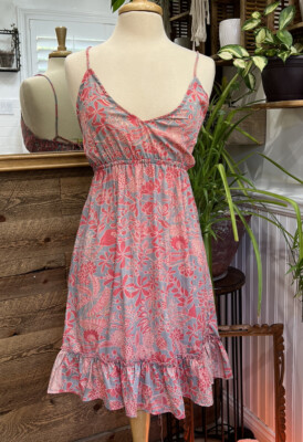 floral strappy mini dress anthropologie Farm Rio x Anthropologie Linen Blend Sweetheart Mini Dress