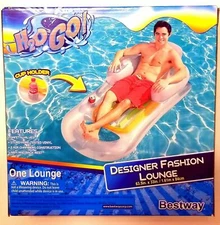 Bestway H2OGo Inflatable Designer Pool Lounger /Back, Arm Rests & cup holder New
