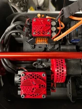 Motor and ESC Fan Debris Cover Set, Arrma Kraton or Outcast 8S, 3D Spartan Flag