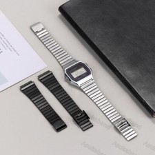 New 18mm 20mm Classic Watch Band Strap for Casio A158 A168 Silver Black Bracelet