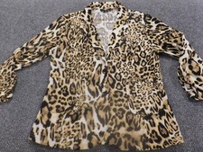 Mint Limit Womens Jacket Extra Large Brown Animal Print Button Blazer