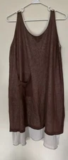 Anthropologie Rhododendron Size Large Brown Beige Double Layer Tank Top NEW