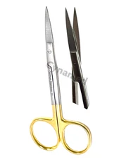 O.R GRADE Iris Scissors Straight Sharp Sharp reusable gold plated handle 4.5"