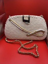 Vtg. 60s purse, GRETA, made in ITALY, White Woven Wicker, Shoulder Bag
