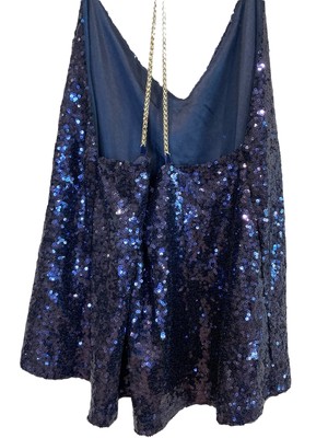 midnight blue sequin top