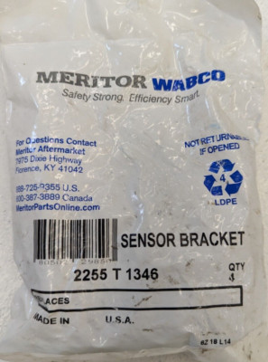2255T1346 Meritor  ABS Brake Sensor Bracket New package of 4 Pieces
