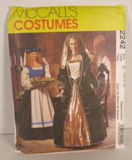 McCall's Costumes 2242 Renaissance Lady  Maid 2 Outfits Misses' 10-14 Pattern