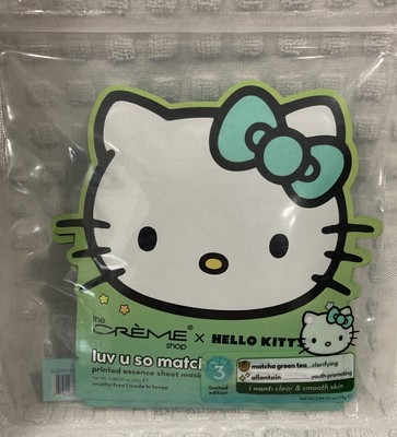 The Creme Shop x Hello Kitty Luv U So Matcha Printed Essence Sheet Mask Set Of 3