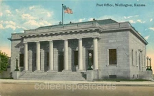 Wellington, Kansas, Post Office, Exterior, CT Photochrom, No. A-41182