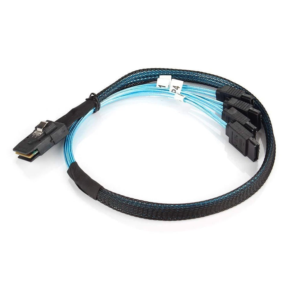 Mini SAS 36Pin (SFF-8087) Male to 4 x SATA 7Pin Female Target Cable 1m - Image 3 of 4