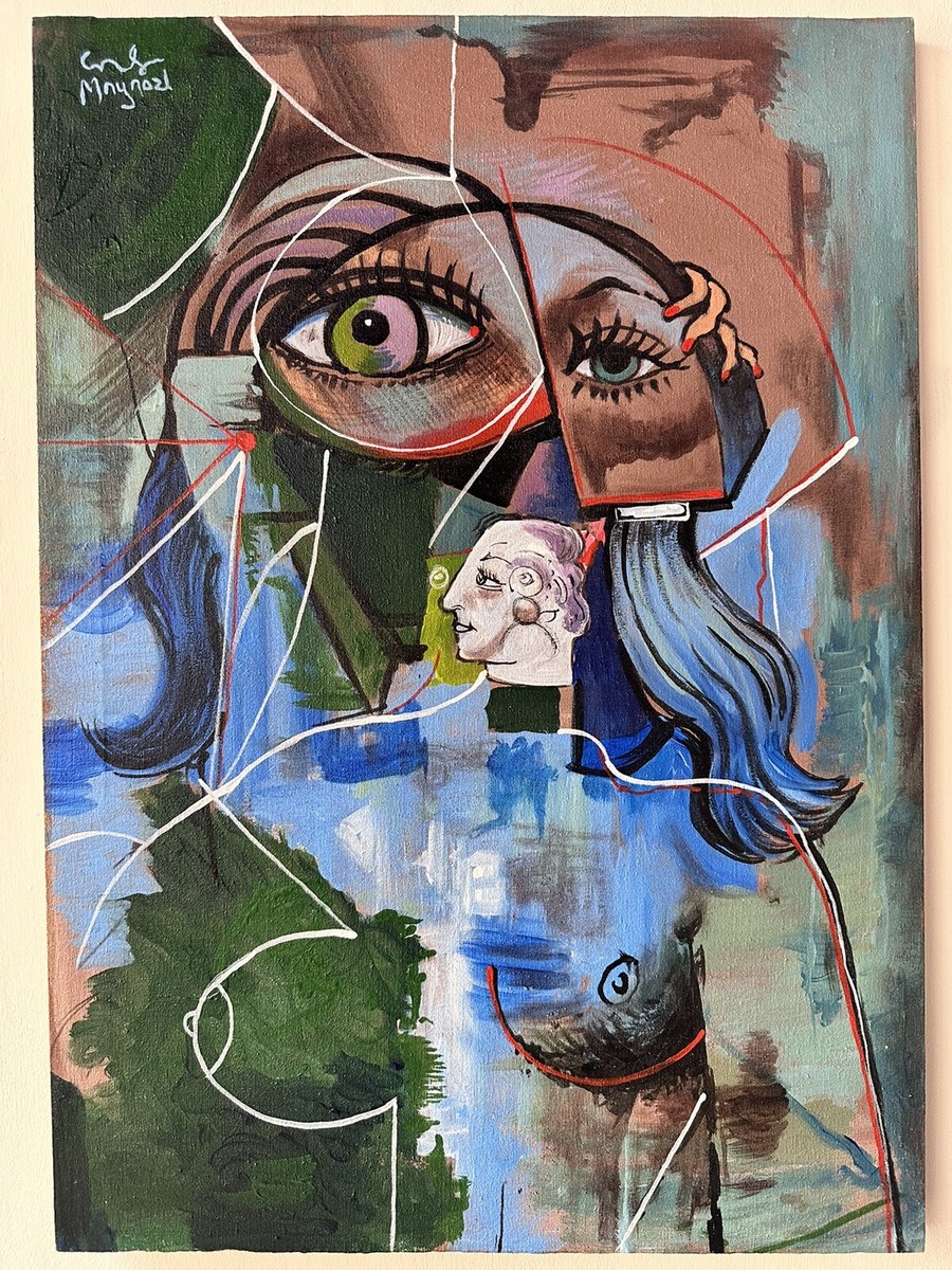 GEORGE CONDO OIL ON CANVAS PAINTING SIGNED AND SEALED