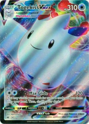 Togekiss Vmax 141/185 F/A S & S Vivid Voltage ULTRA RARE PERFECT MINT! Pokémon  