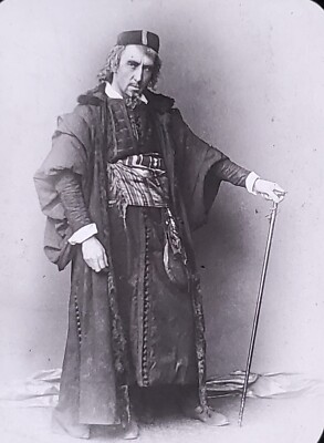 Sir Henry Irving as Shylock, From Walker Photo, 1916 Magic Lantern Glass Slide