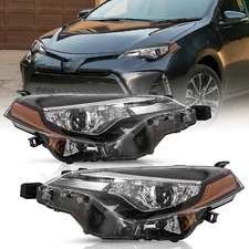 Fits 2017 2018 2019 Toyota Corolla L LE LE Eco Headlights Headlamps Left+Right