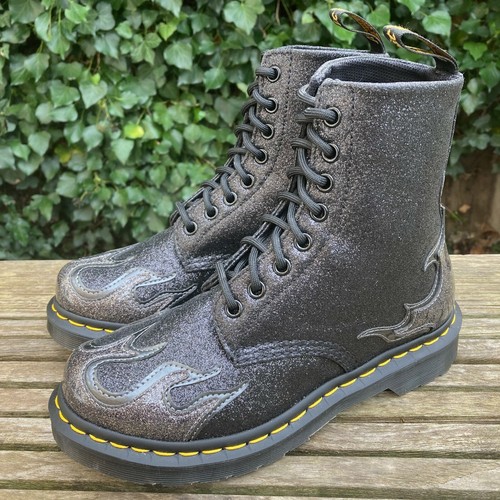 Dr Martens Pascal Black Flame Glitter 