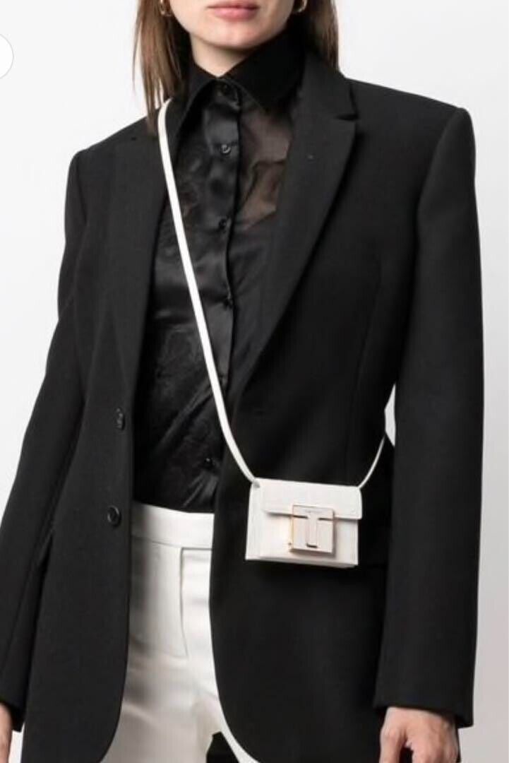 TOM FORD Shoulder Bag White Leather x Gold Mini Accessories TOM FORD Shoulder Bag White Leather x Gold Mini Accessories