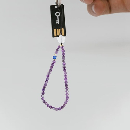Amethyst Pendant Ladies Phone Accessories Charm Beaded Cellphone Lanyard - Zdjęcie 7 z 12