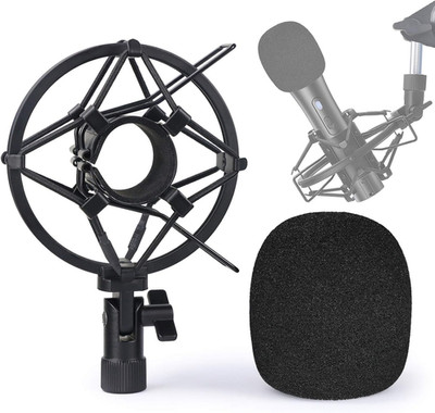 SUNMON Atr2100X-Usb Mic Shock Mount Holder with Foam Windscreen for Absorbe Vibr