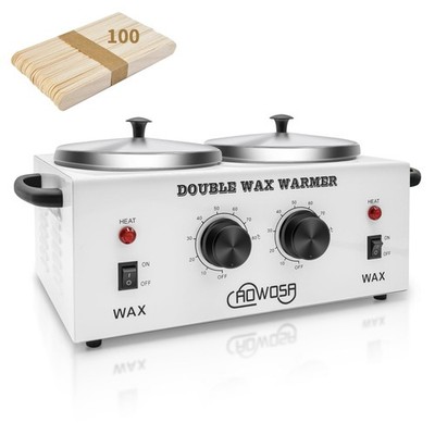 Double Professional Electric Wax Warmer with Dual Pots for Hair Removal, Para...