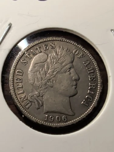 1906  Barber Dime - 90% Silver Coin - FINE  #028
