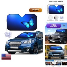 Blue Butterfly Windshield Sun Shade for Car Truck SUV