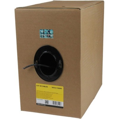 StarTech 1000ft Bulk Cat5e Solid Ethernet Cable - CMR-Rated (Black)