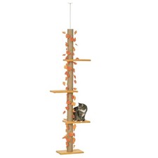 Floor to Ceiling Cat Tree, 80" - 95" Adjustable Tall Cat Tower, 3-Level