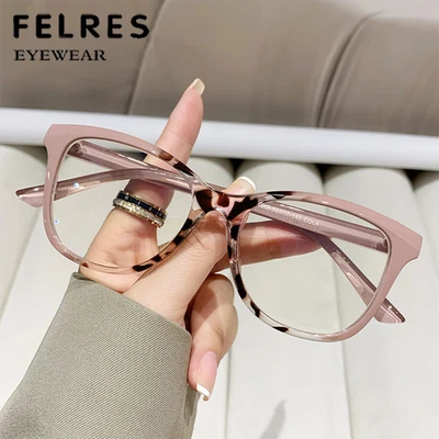 FELRES Damen Cat Eye Anti Blaulicht Retro Lesebrille Mode Vollrahmen Brille